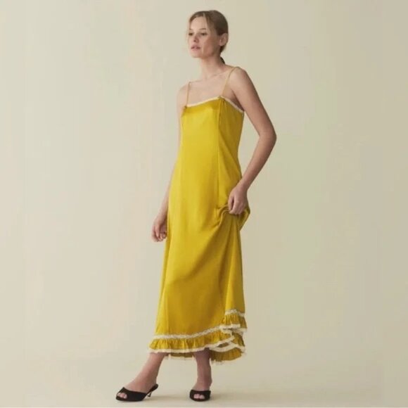 Doen Dresses & Skirts - NWT DÔEN Celano Silk Lace Midi Dress in Palmetto Size M